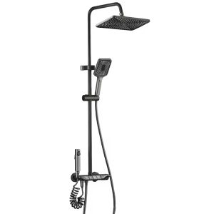 black shower set with handheld